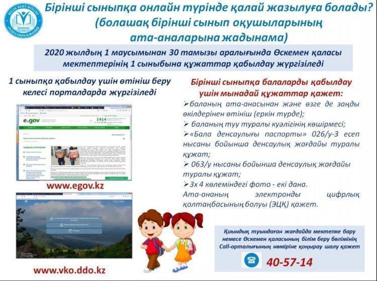 Ата-аналар назарына! 1 сыныпқа мектепке қабылдау құжатттары