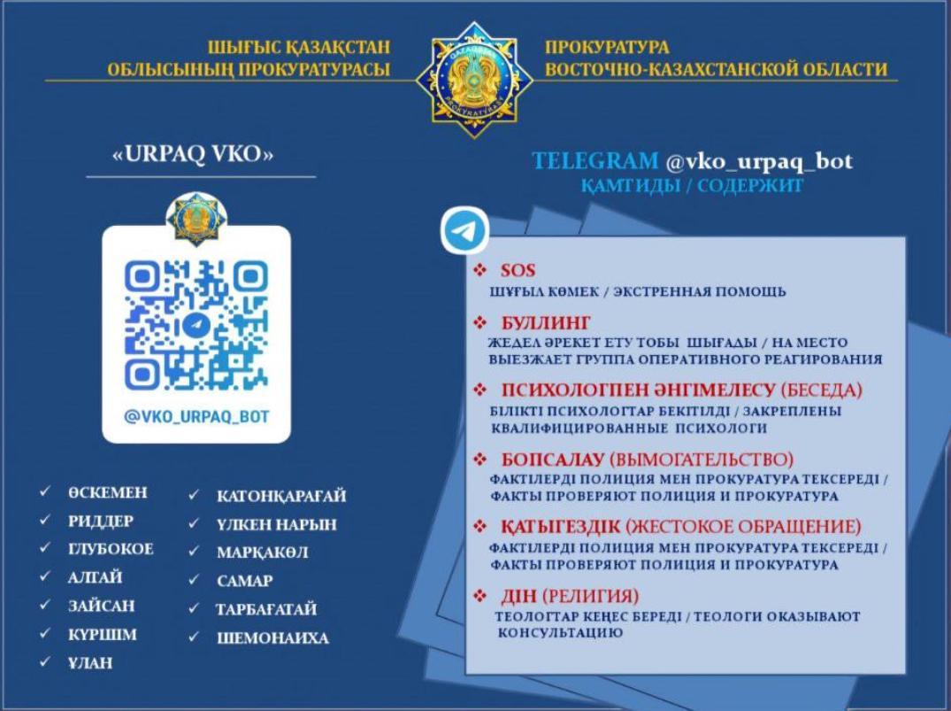 QR-кодтар мен @VKO_URPAQ_BOT